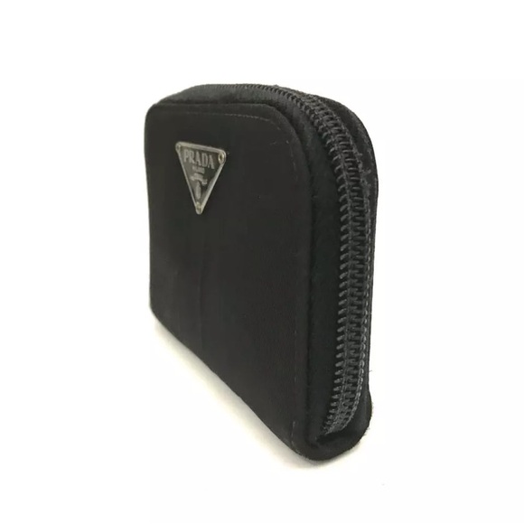 AUTH Prada Zip Card Coin Wallet Black Nylon - Picture 2 of 5